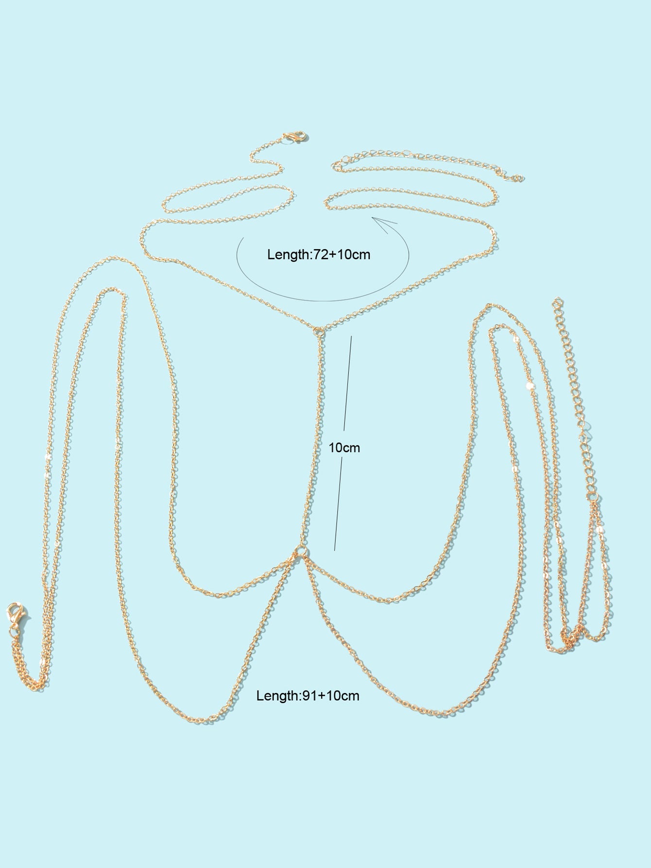 Chest Body Chain Choker Multilayer Bikini Beach Harness Waist Jewellery-4